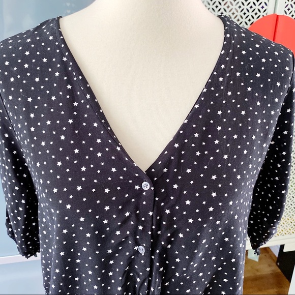 Abercrombie & Fitch Starry Tie Front Crop Top - Picture 3 of 8